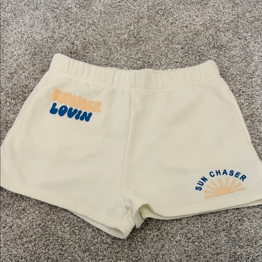 Ocean Drive Cream Graphic Sun Chaser Athletic Shorts